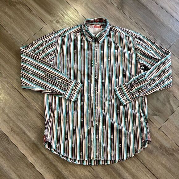 Robert Graham Stripe Casual‎ Buttonup Shirt Men Large Bin J-22 - Picture 1 of 6